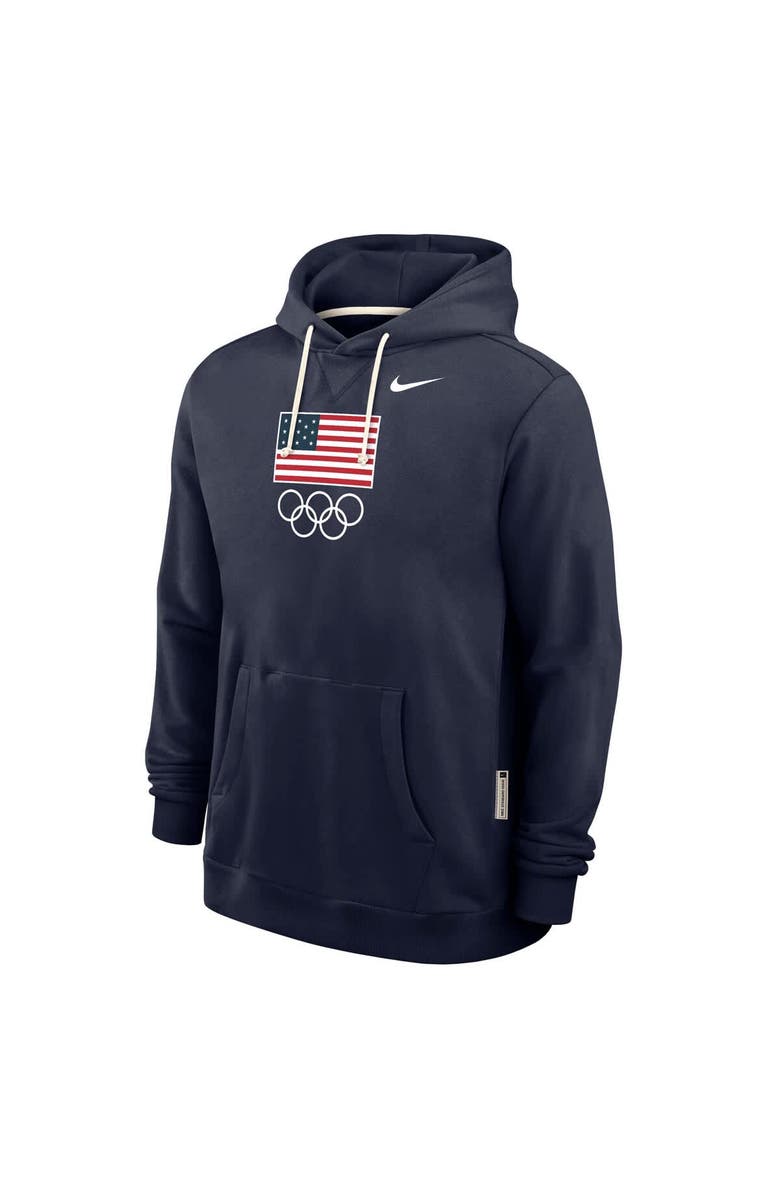 Nike Men's Nike Navy Team USA Standard Issue Dri-FIT Hoodie, Alternate, color,