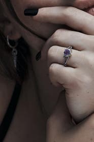 Disturbia Devotion Sterling Silver Amethyst Ring