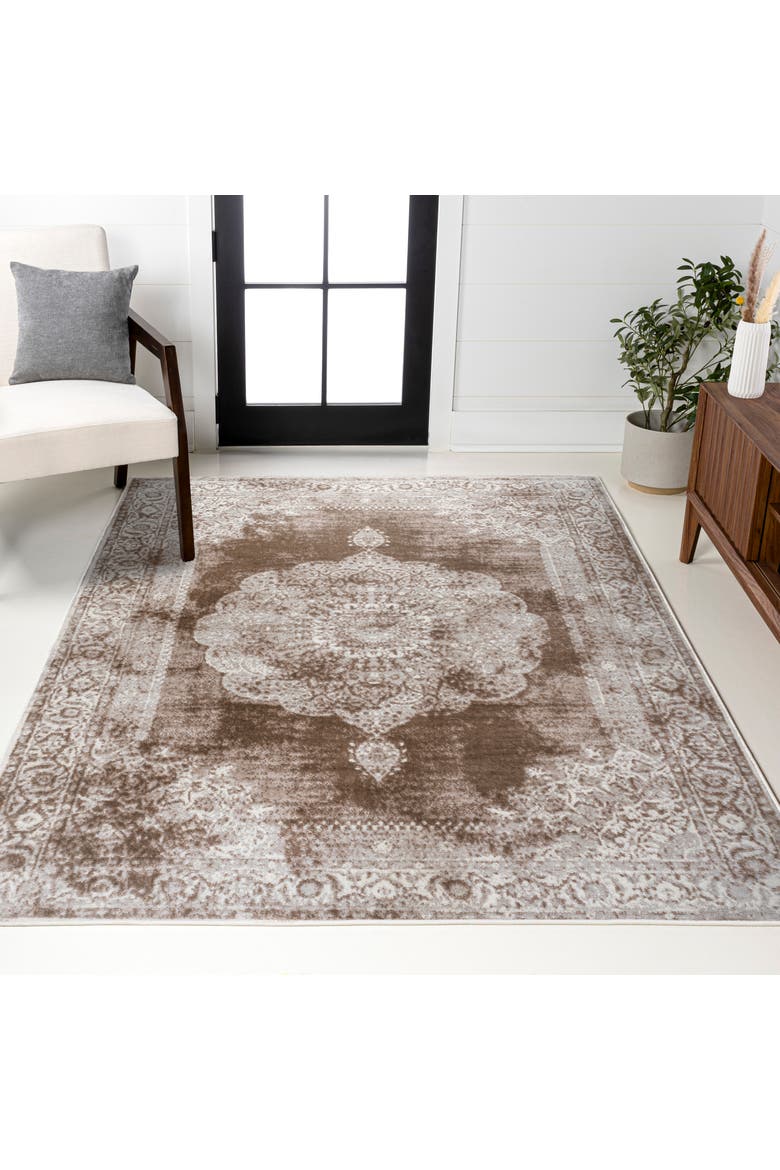 Rosalia Cottage Medallion Area Rug, Alternate, color, Cream/Brown
