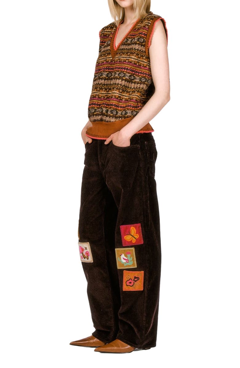 Anna Sui Fair Isle Fleece Vest, Alternate, color, 