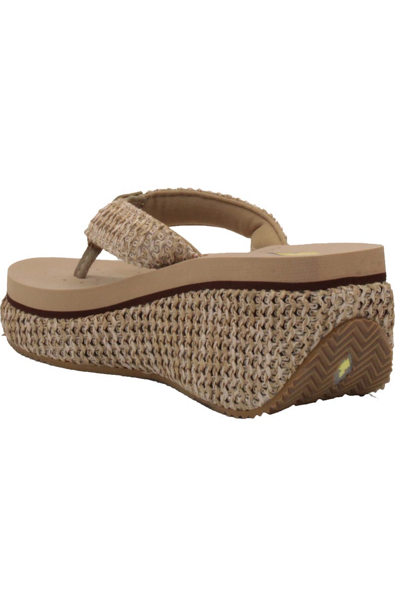 Volatile Island Platform Flip Flop, Alternate, color, Natural Raffia Fabric