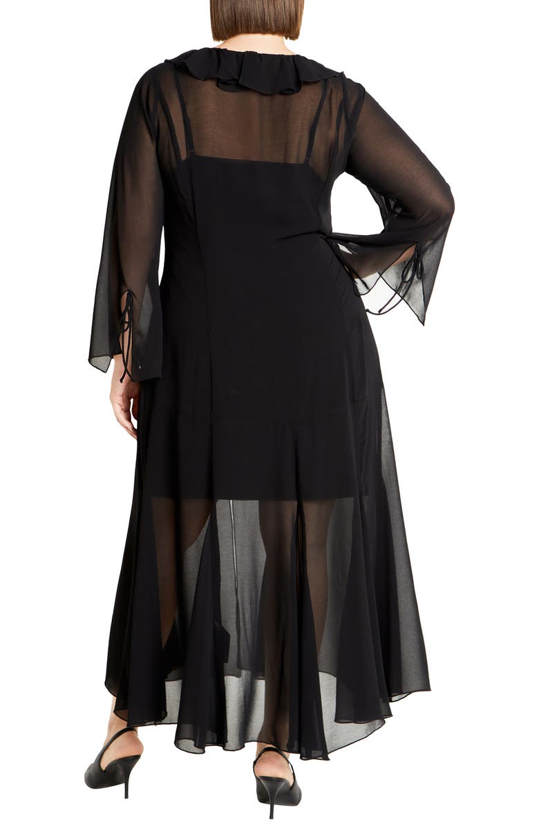 City Chic Vamp Ruffle Long Sleeve Maxi Dress, Alternate, color, 