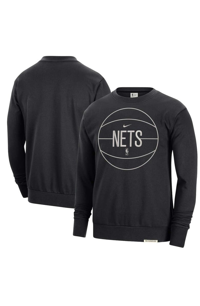 Nike Men's Nike Black Brooklyn Nets 2023/24 Authentic Standard Issue Travel Performance Pullover Sweatshirt, Main, color, Black