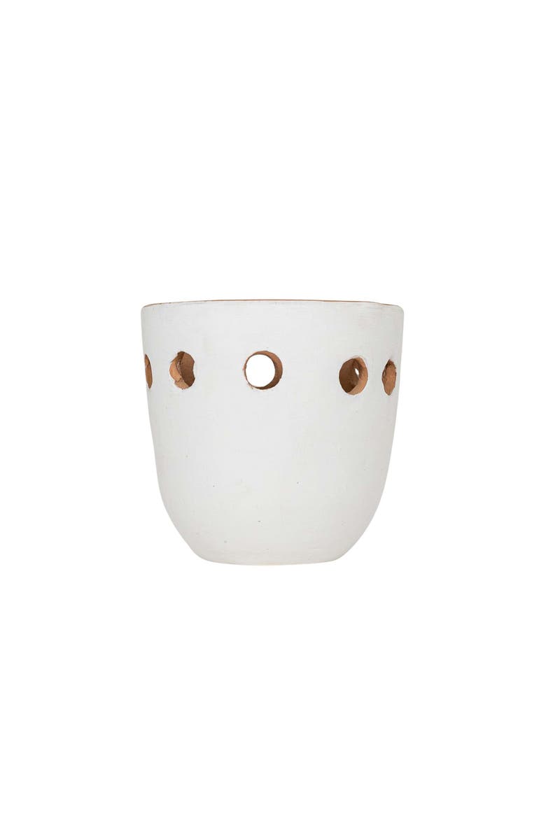 Round Cutout Planter White Terracotta, Main, color, White