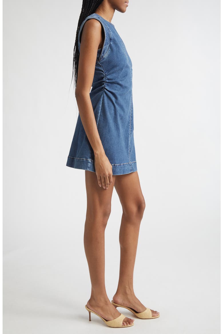 Imara Denim Minidress, Alternate, color, DARK BRIGHT BLUE