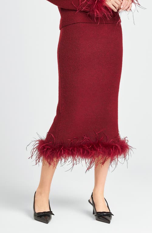 Shop Wayf Sadie Feather Trim Knit Skirt