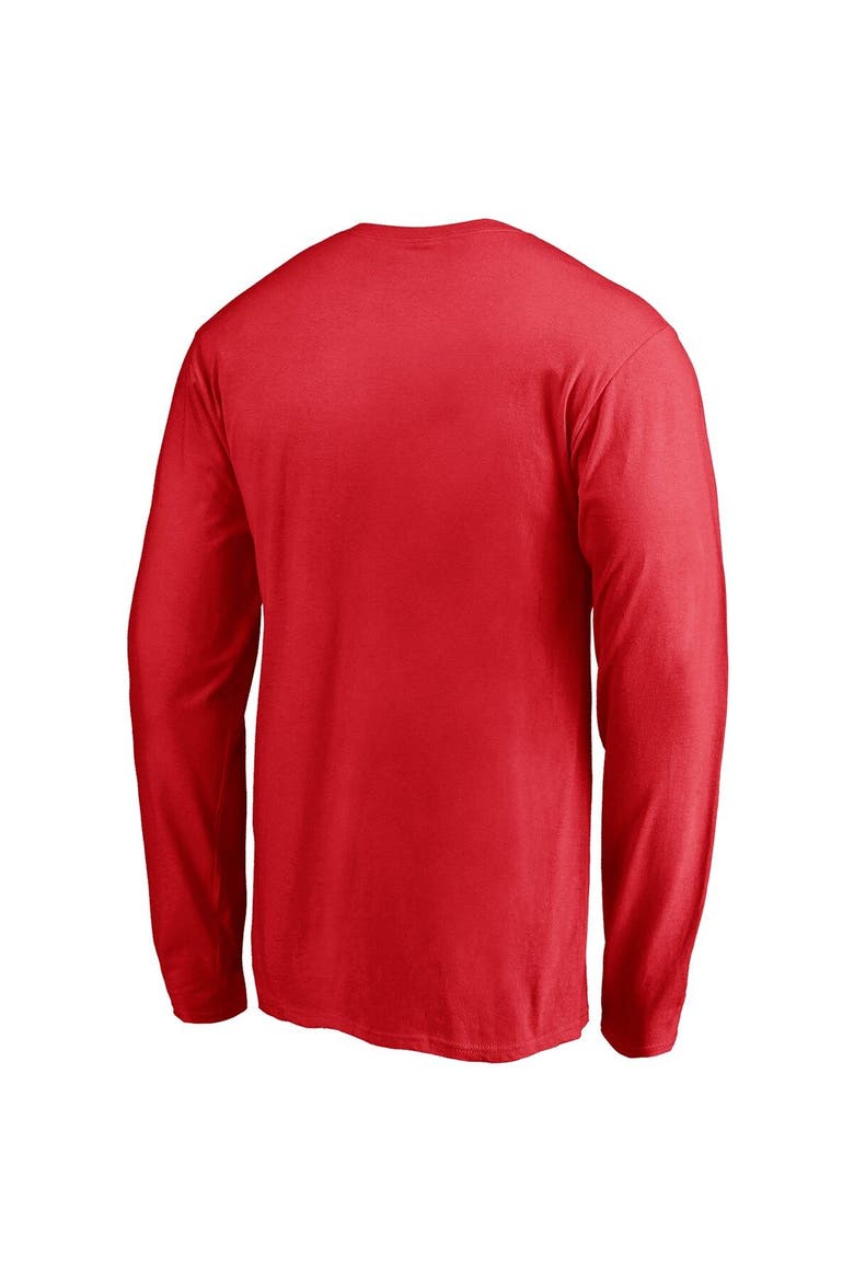 Men's Fanatics Branded Red Washington Capitals Team Logo Lockup Long Sleeve T-Shirt, Alternate, color, Red
