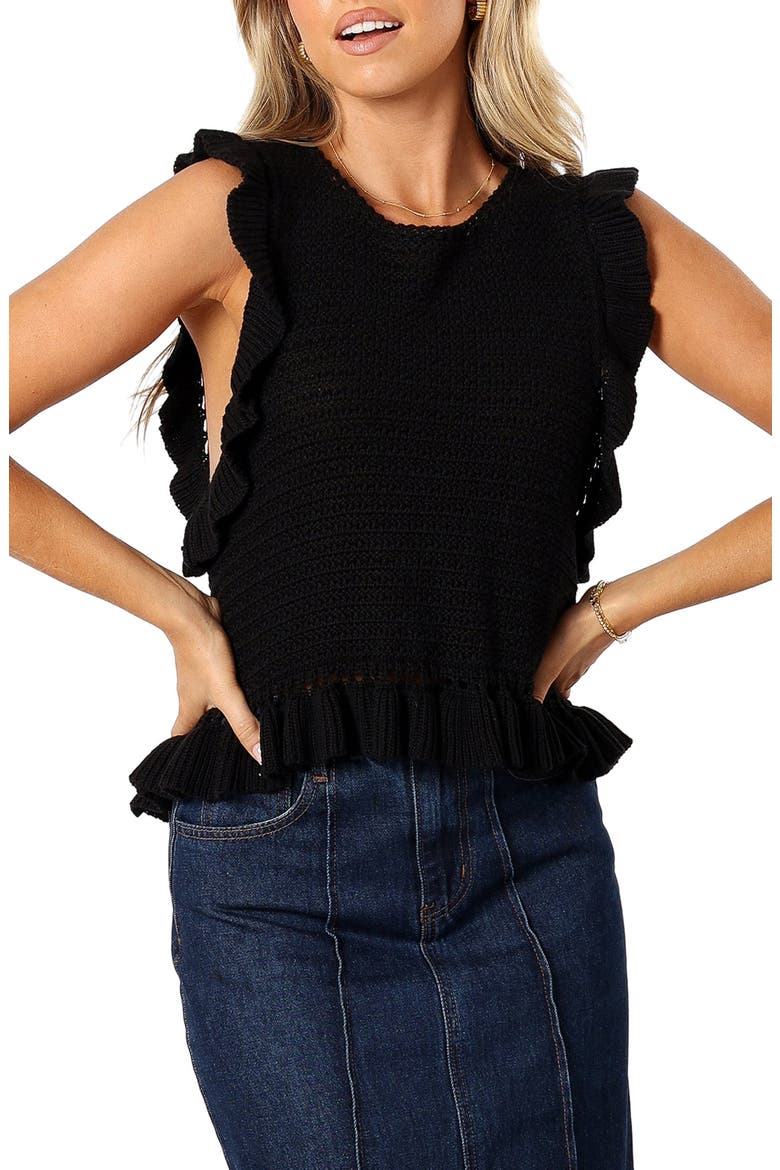 Katia Frill Sleeveless Sweater, Main, color, BLACK
