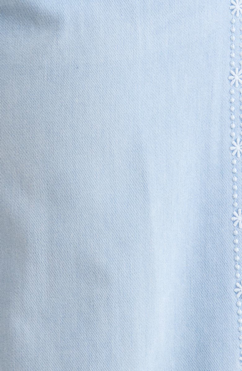 Liverpool Los Angeles Stride Embroidered High Waist Crop Wide Leg Jeans, Alternate, color, Marine Flowers