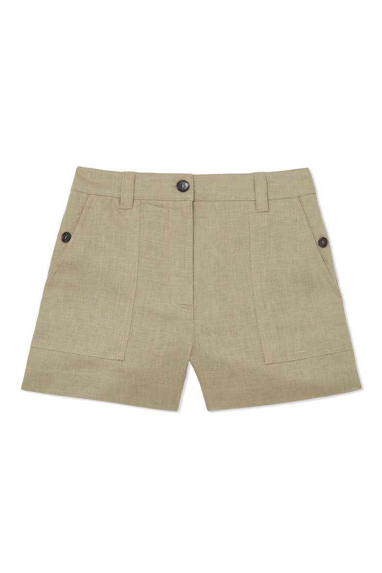 Ashby Linen Shorts, Alternate, color, SAGE GREEN