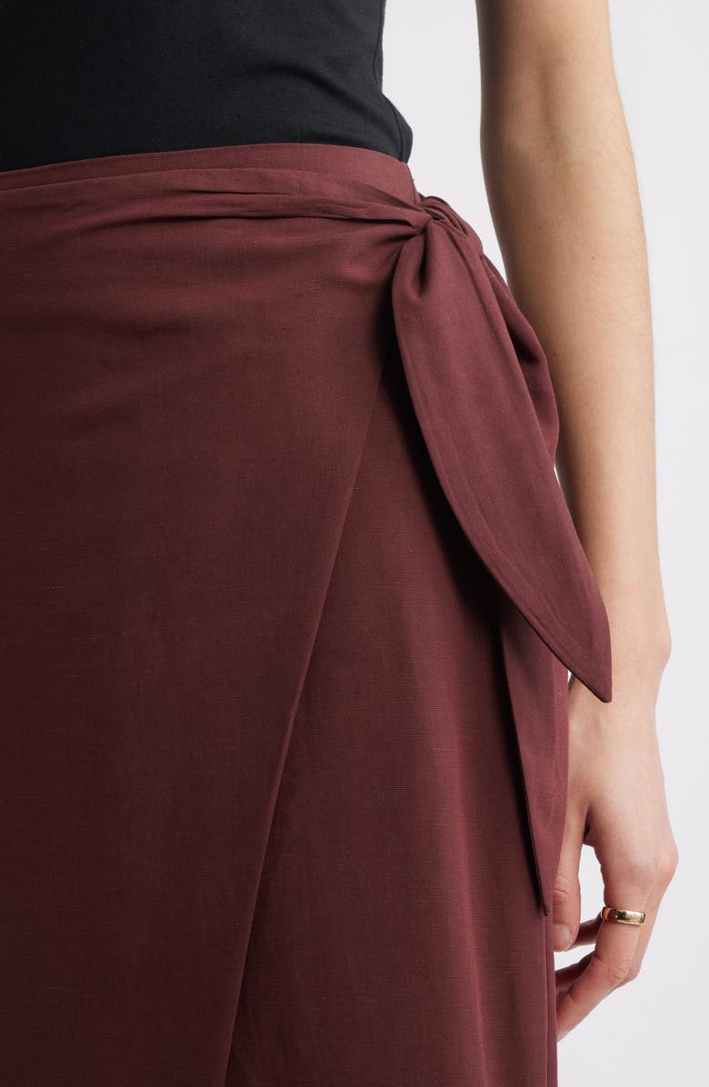 Nordstrom Midi Wrap Skirt, Alternate, color, Brown Raisin