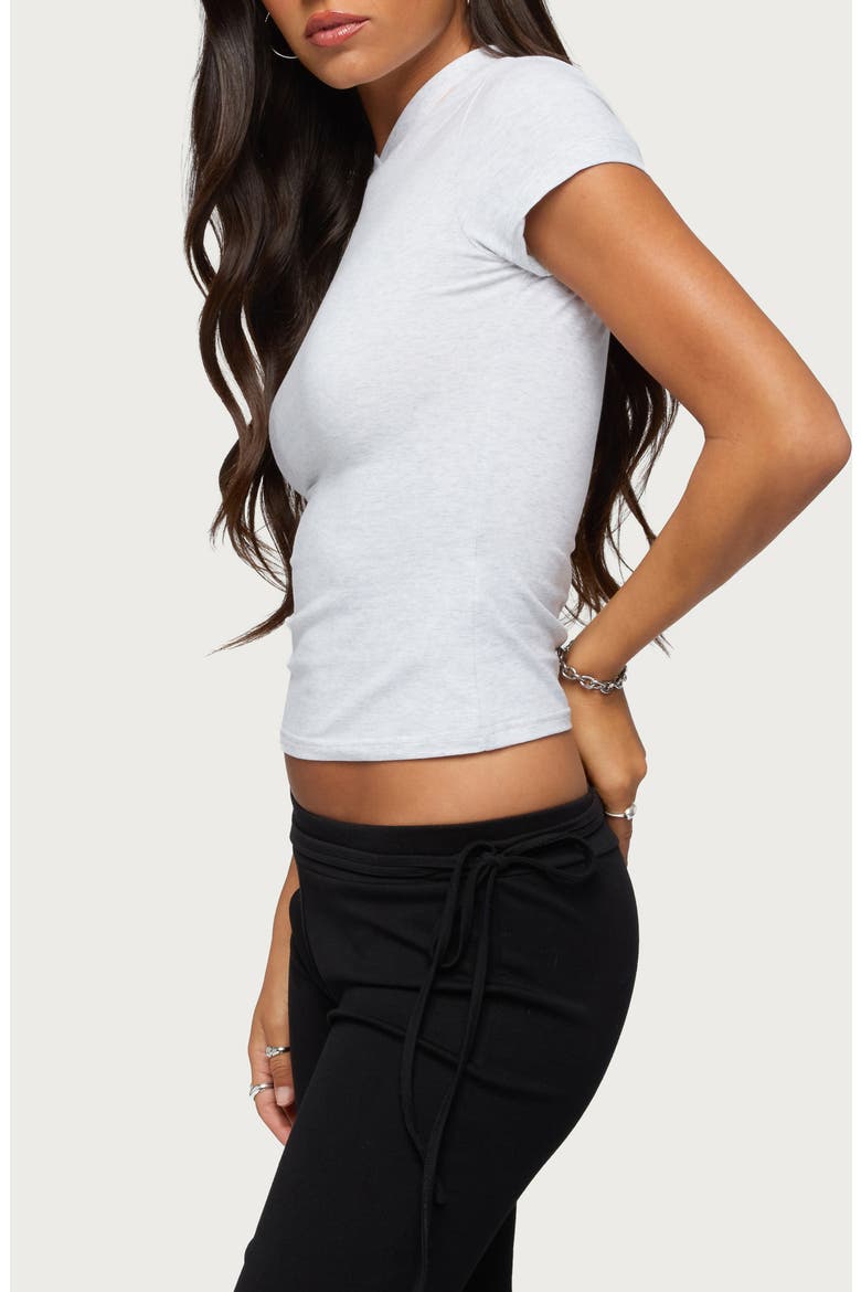 Aire High V-Neck Stretch Cotton T-Shirt, Alternate, color, GRAY-MELANGE