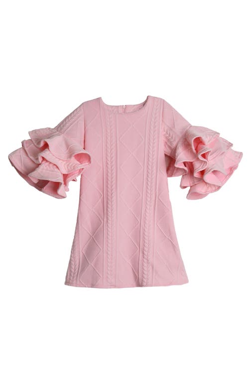 Mia Belle Girls Kids' Best Pick Ruffle Sleeve Sweater Dress In Pink