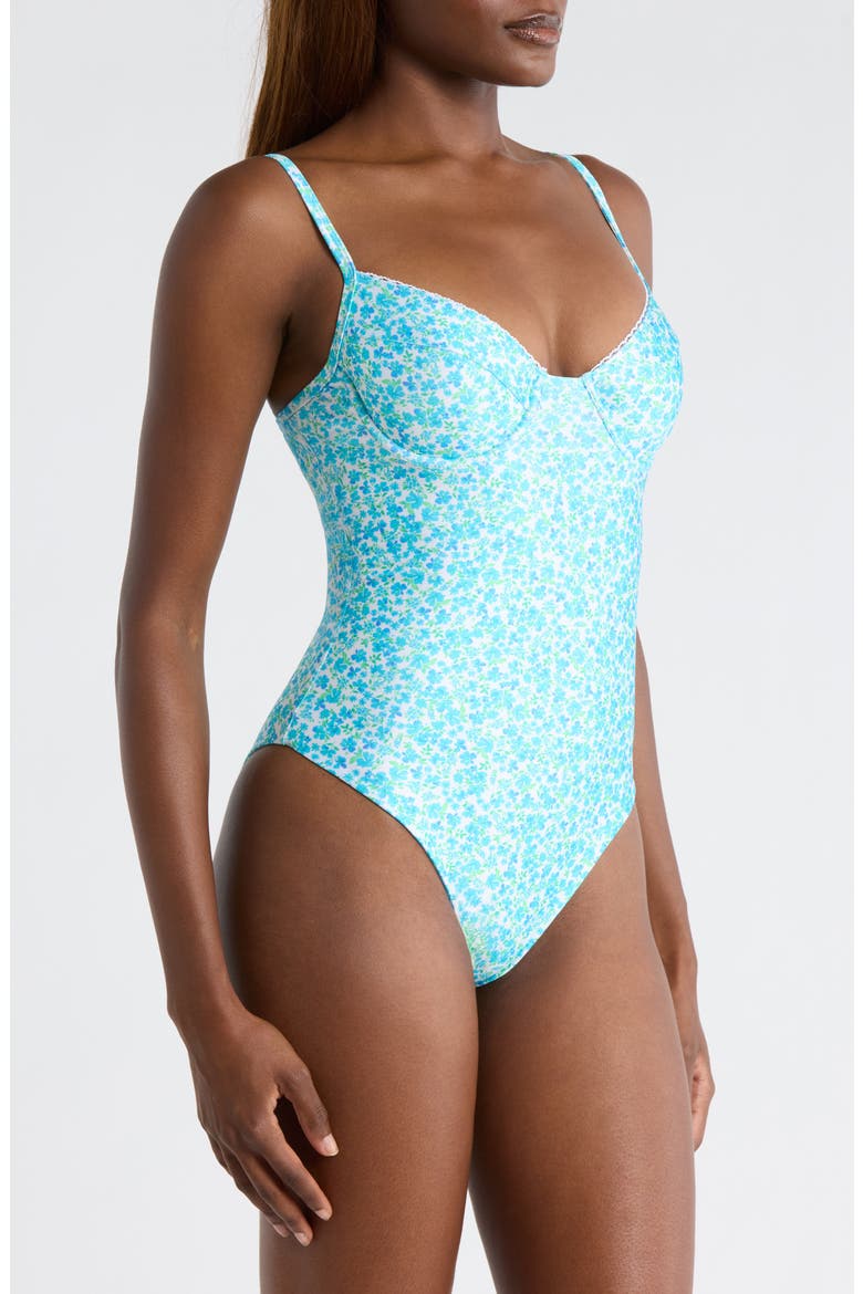 Decorative Underwire One-Piece Swimsuit, Alternate, color, OCEAN AURA