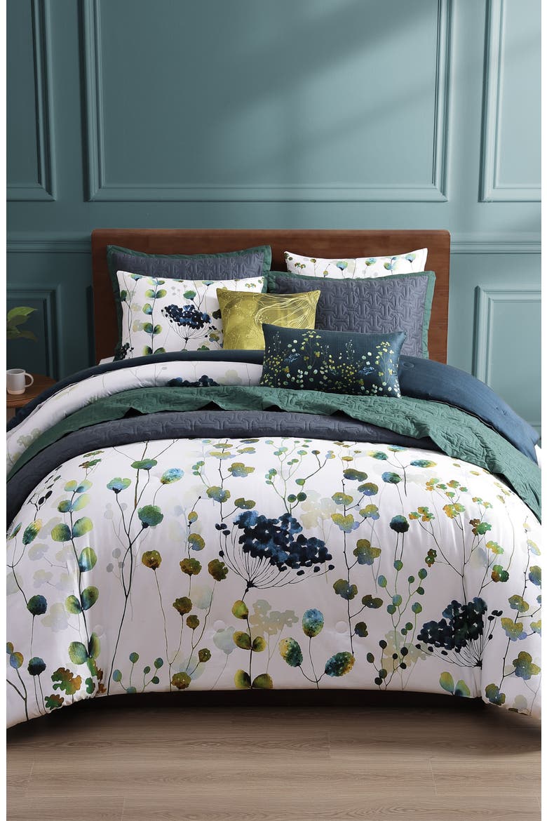 Abstract Vines 8-Piece Reversible Comforter Set, Alternate, color, BLUE