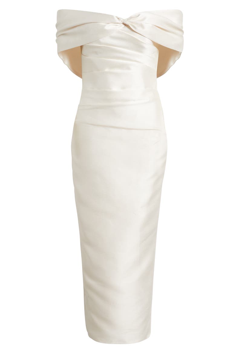 Off the Shoulder Taffeta Gown, Alternate, color, PEARL