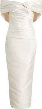 Sonya Moda Off the Shoulder Taffeta Gown