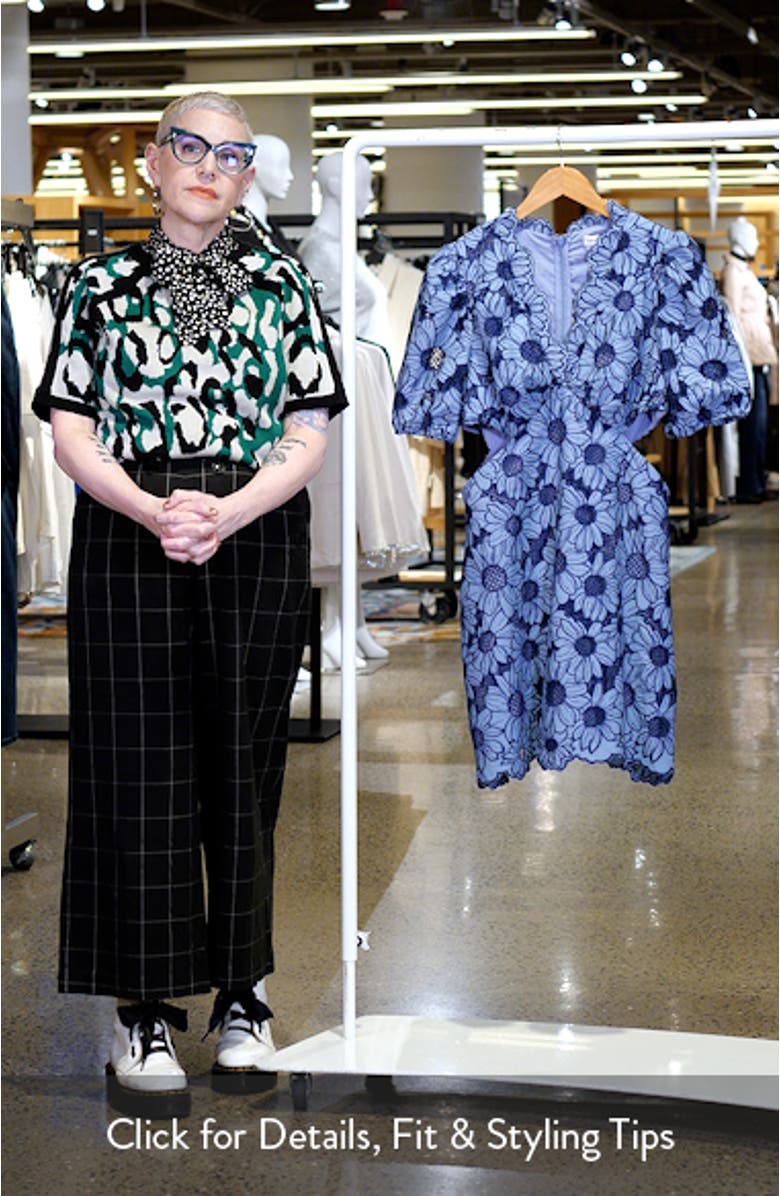 Floral Eyelet Cutout Minidress, sales video thumbnail