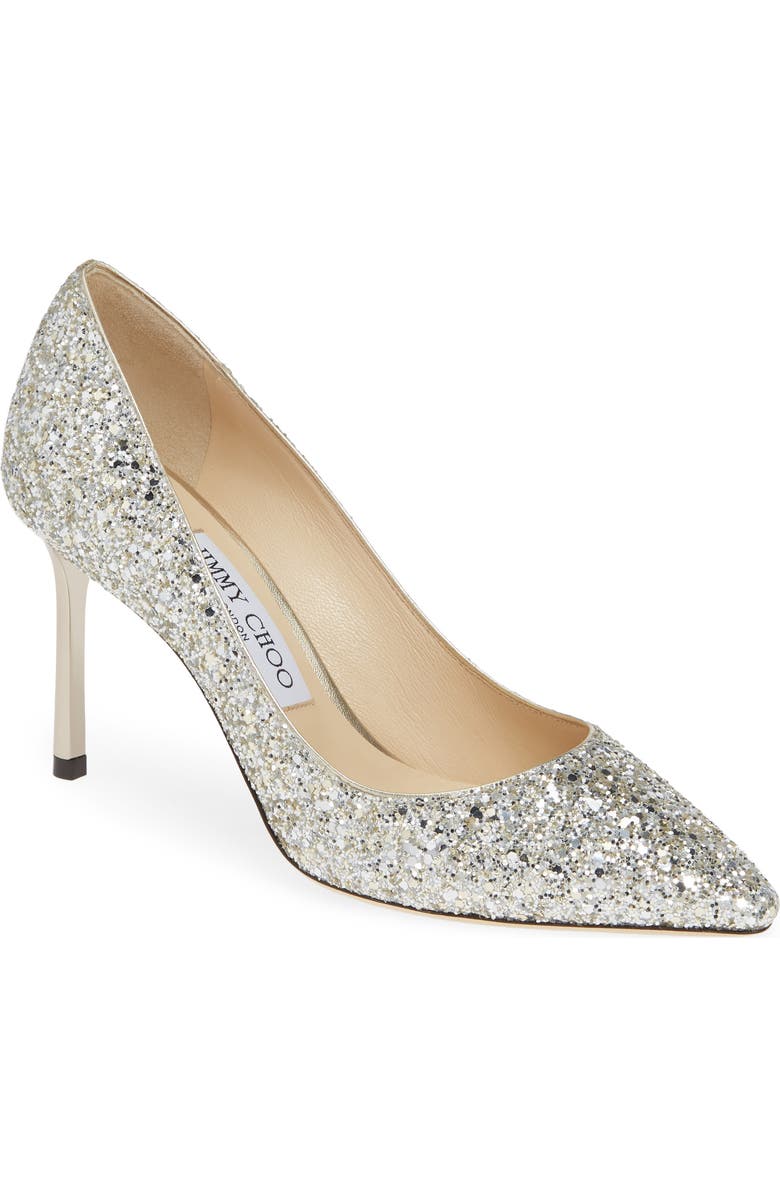 Jimmy Choo Romy Glitter Pointed Toe Pump, Main, color,