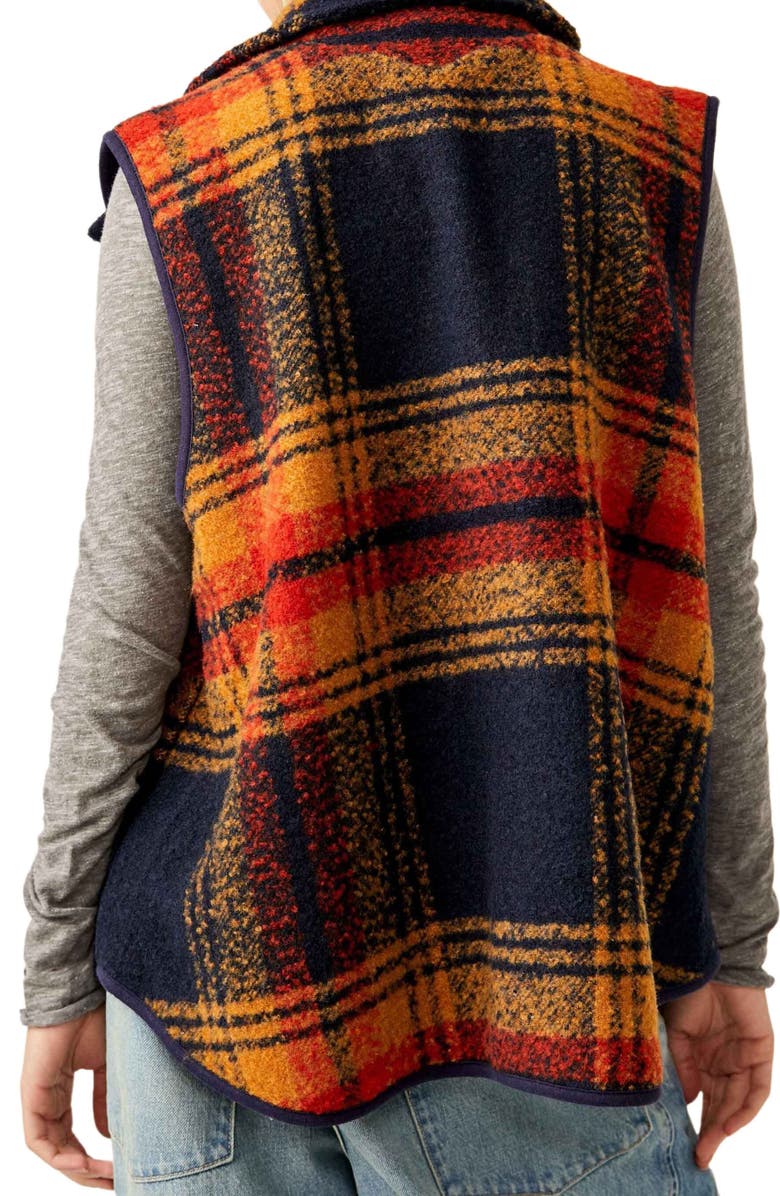 Free People Wrapped Up Plaid Blanket Vest, Alternate, color, 