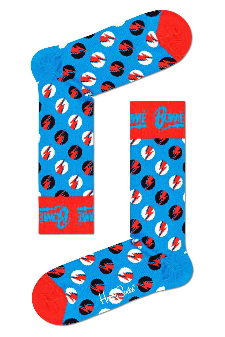 6-Pack David Bowie Socks, Alternate, color, BRT CMB