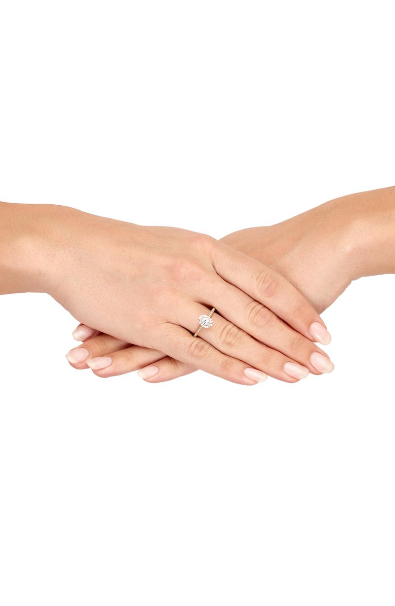 Frankie & Zoe 10K Yellow Gold Oval Diamond Halo Ring, Alternate, color, Yellow Gold