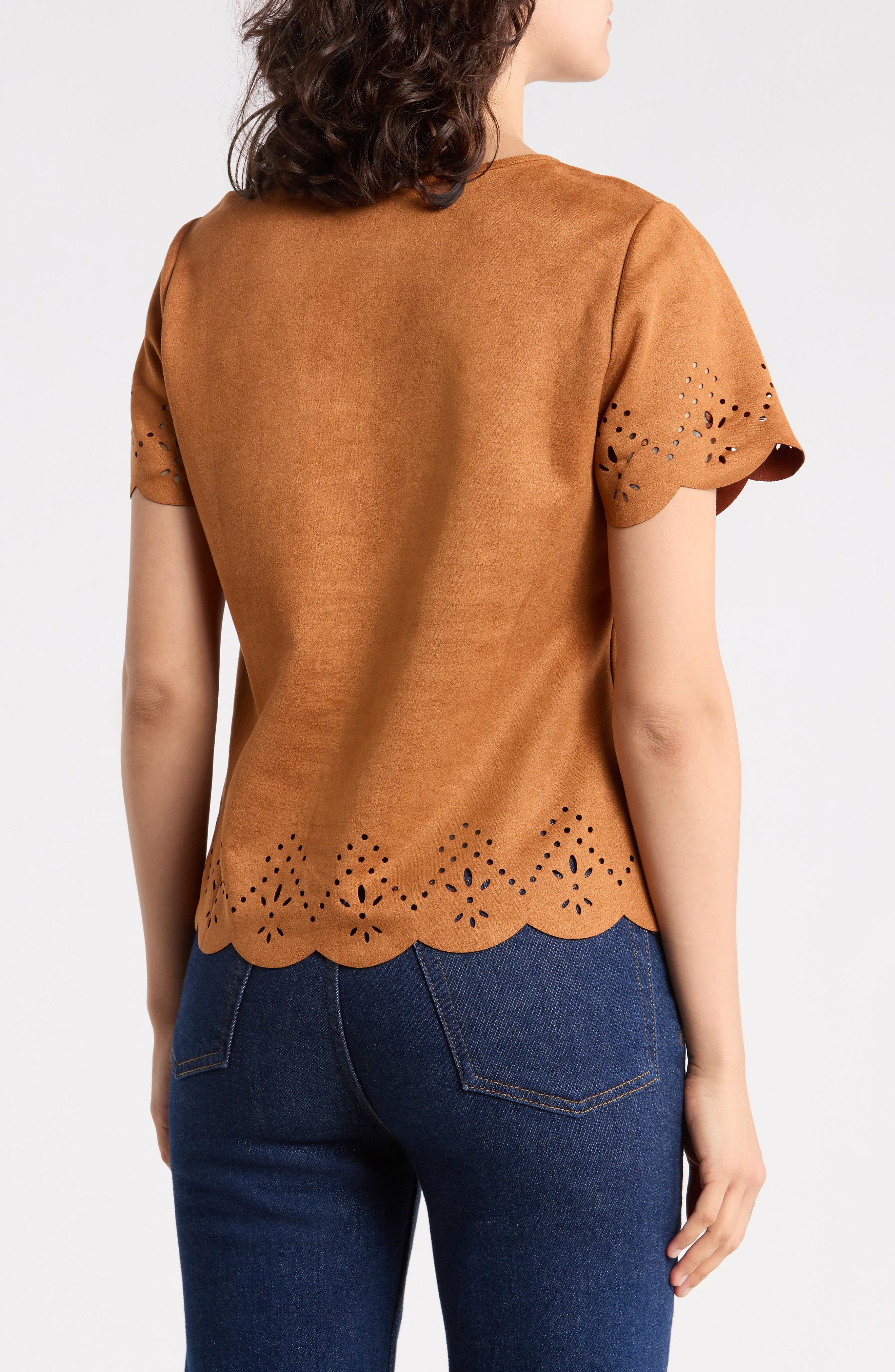 Forgotten Grace Laser Cut Faux Suede Top (Women) | Nordstromrack