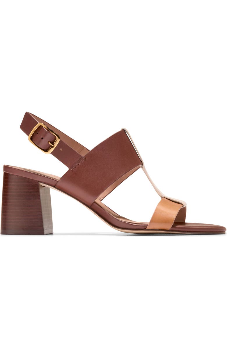 Cole Haan Josie T-Strap Sandal, Alternate, color, Dark Cuoio Leather/ Biscuit