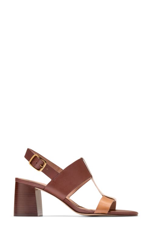 Cole Haan Josie T-strap Sandal In Dark Cuoio Leather/biscuit