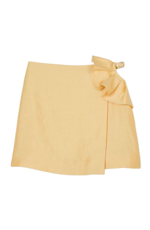 Sandro Short Skirt With Ruffled Detail In Yellow