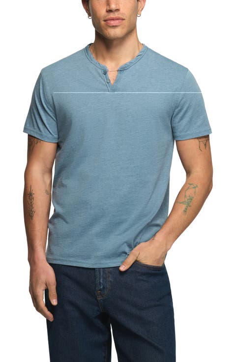 Venice Button Neck Cotton Blend T-Shirt