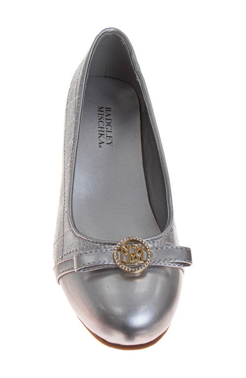 Badgley Mischka Collection Kids' Cap Toe Pump In Silver