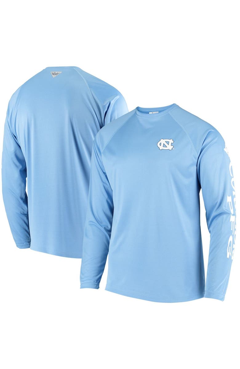 Columbia Men's Columbia Carolina Blue North Carolina Tar Heels Terminal Tackle Omni-Shade Raglan Long Sleeve T-Shirt, Alternate, color, 