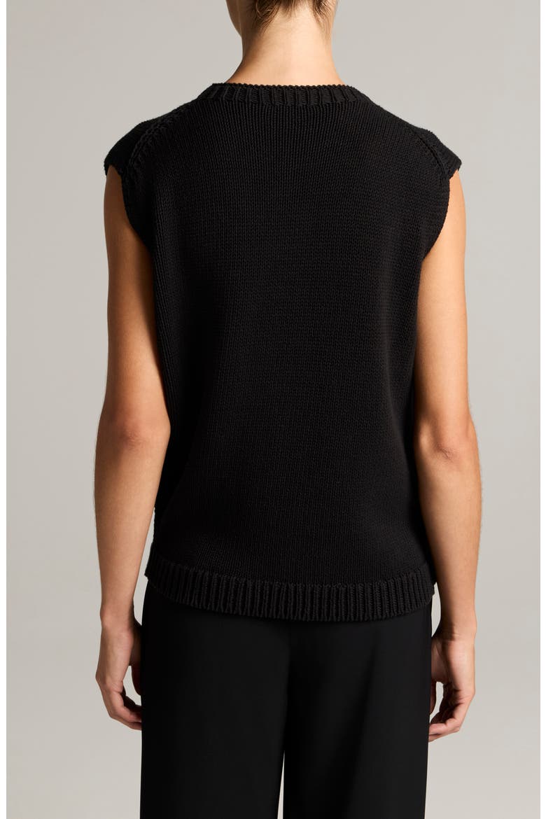 Asymmetric Crewneck Sweater Vest, Alternate, color, BLACK