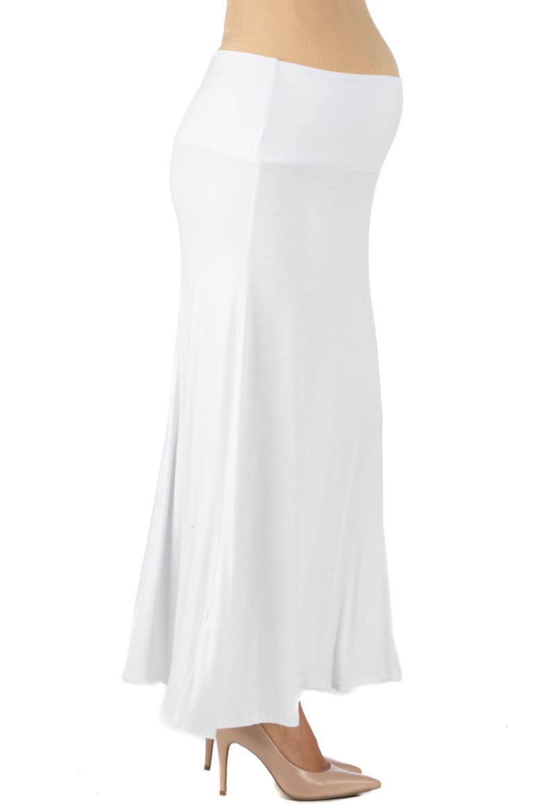 Maternity Elastic Waist Maxi Skirt, Alternate, color, White