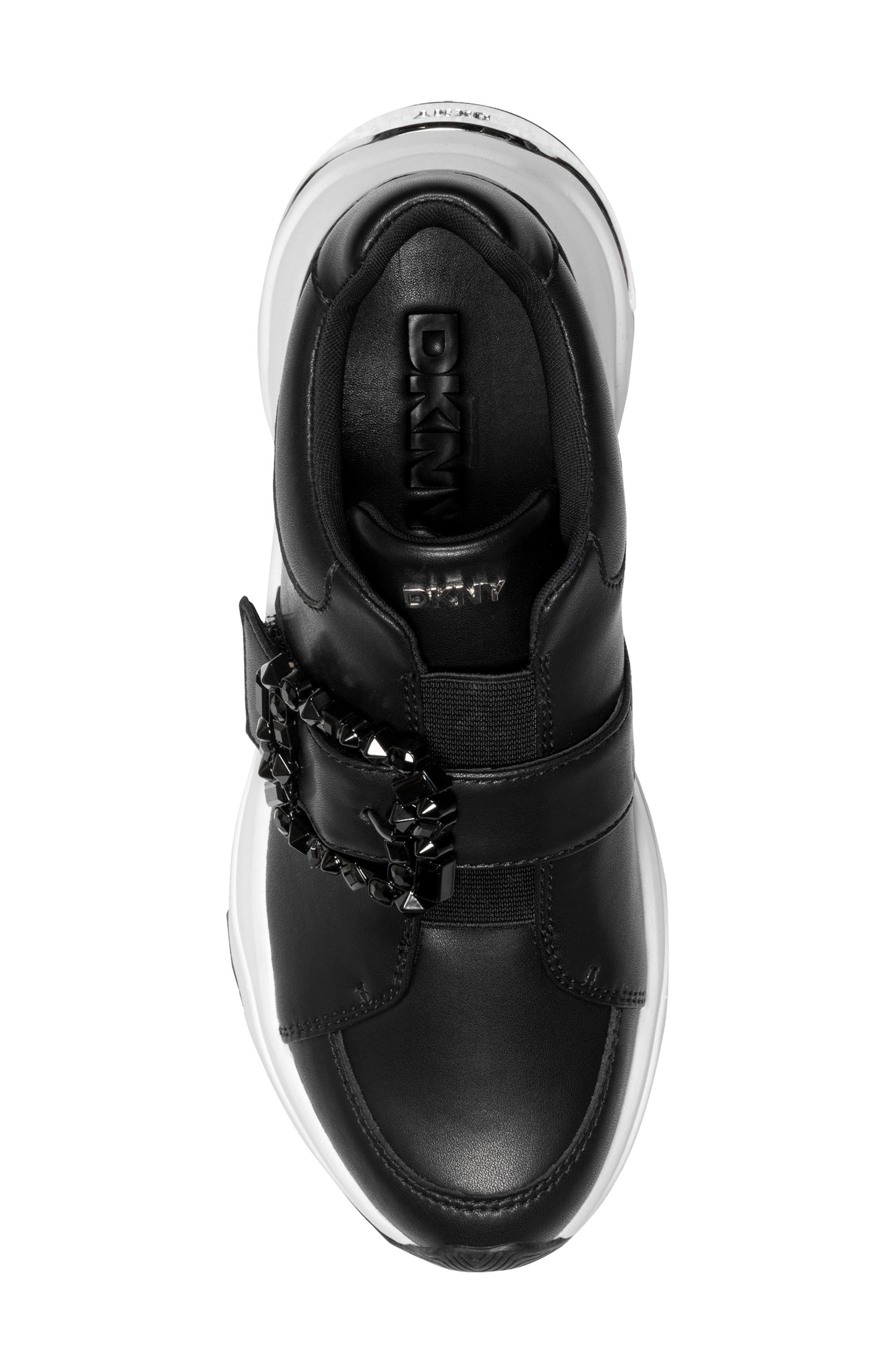 DKNY Jendaya Buckle Sneaker, Alternate, color, Black