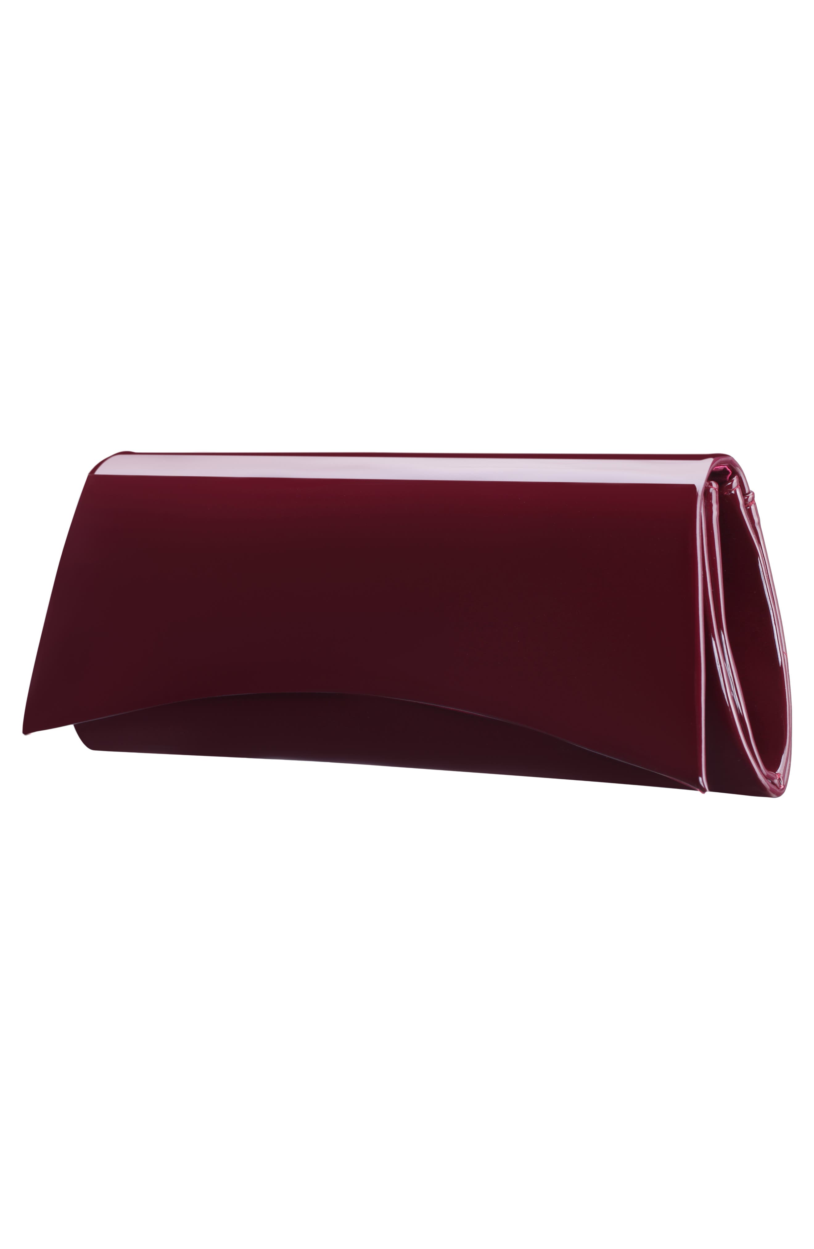 Zoey Faux Leather Clutch, Alternate, color, BORDEAUX