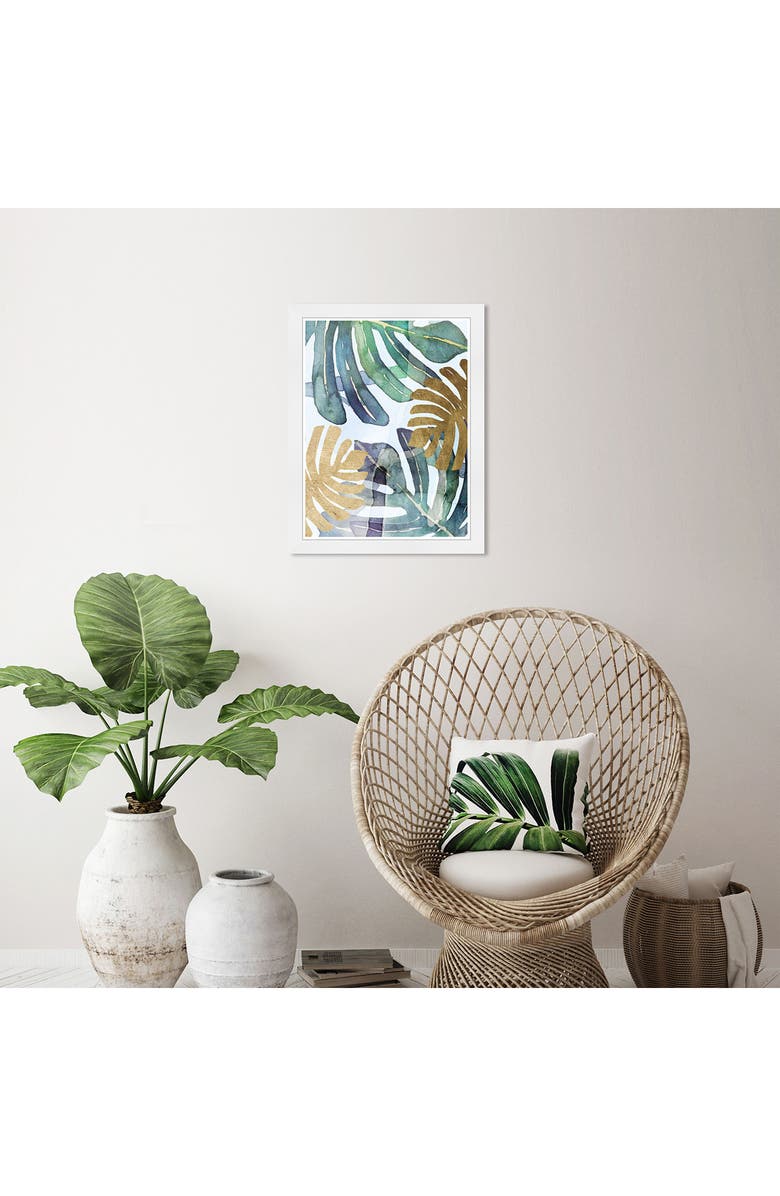 Wynwood Studio Gold Ferns Green Framed Wall Art, Alternate, color, 