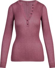 SKIMS Sheer Knit Long Sleeve Henley