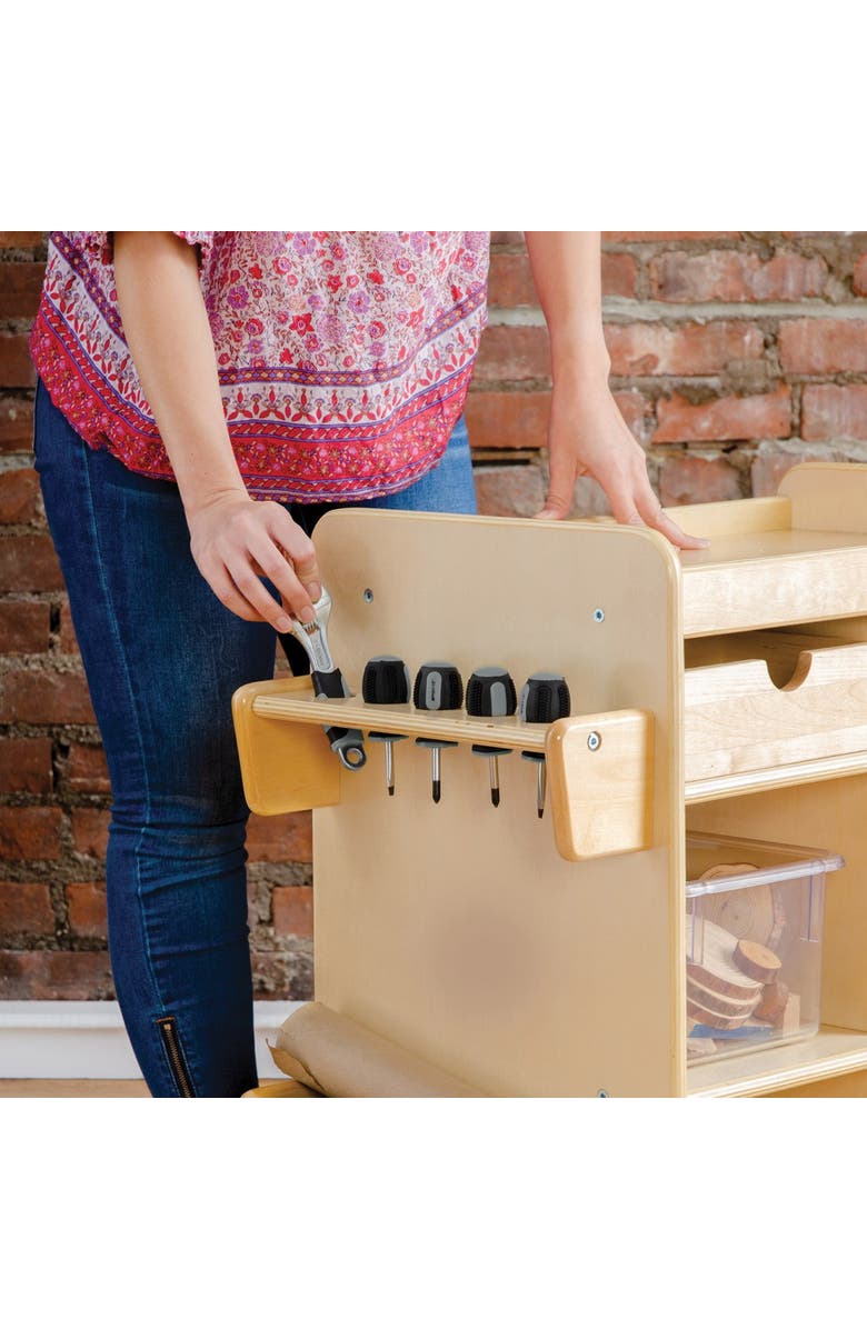 Kaplan Early Learning Company Utility Storage Cart, Alternate, color, Beige