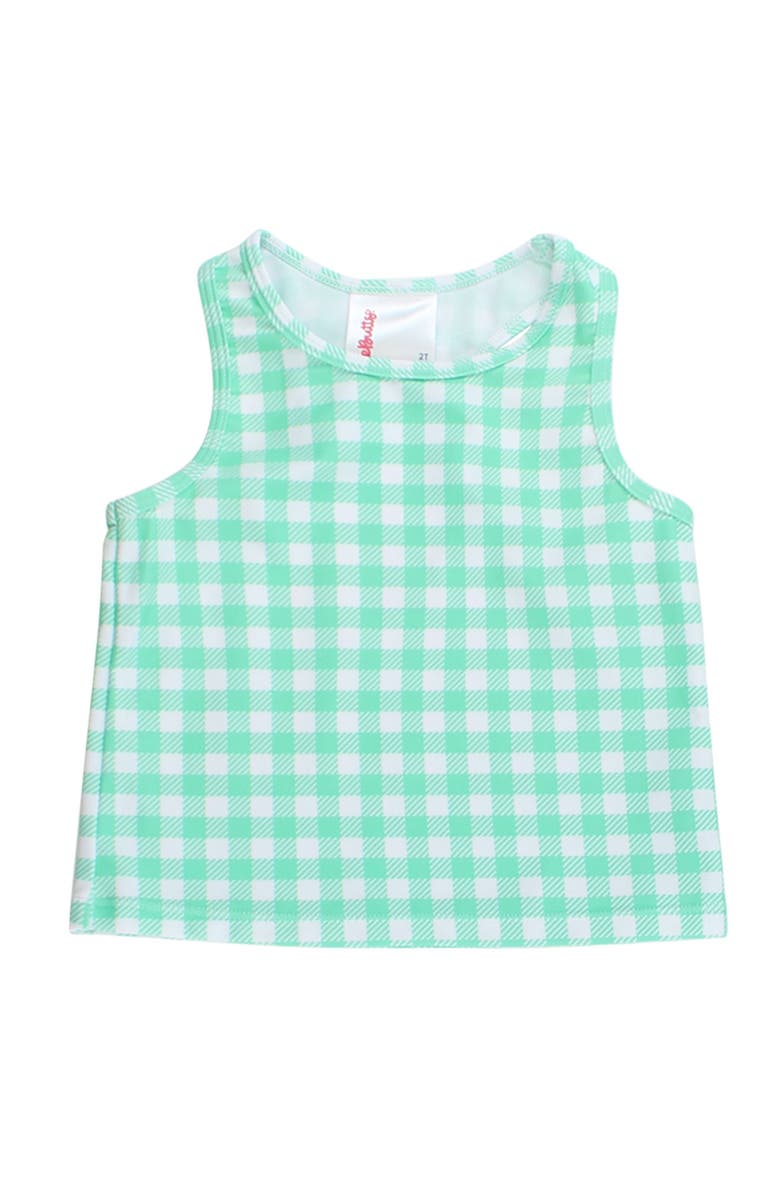 RuffleButts Toddler Girls UPF50+ Active Tank Top, Main, color, Spring Bud Gingham