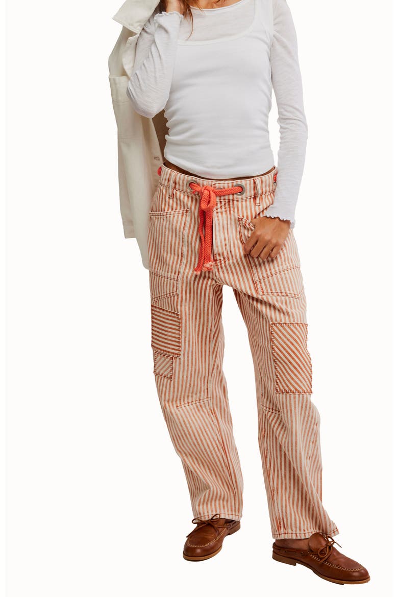 Moxie Railroad Stripe Pants, Alternate, color, CITRUS
