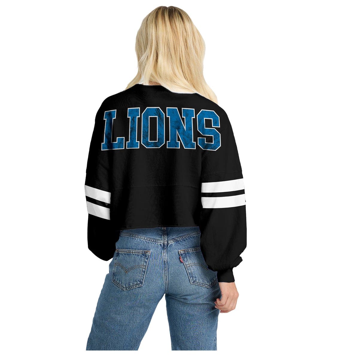 SPIRIT JERSEY Women's Spirit Jersey Black Detroit Lions Oversized ...