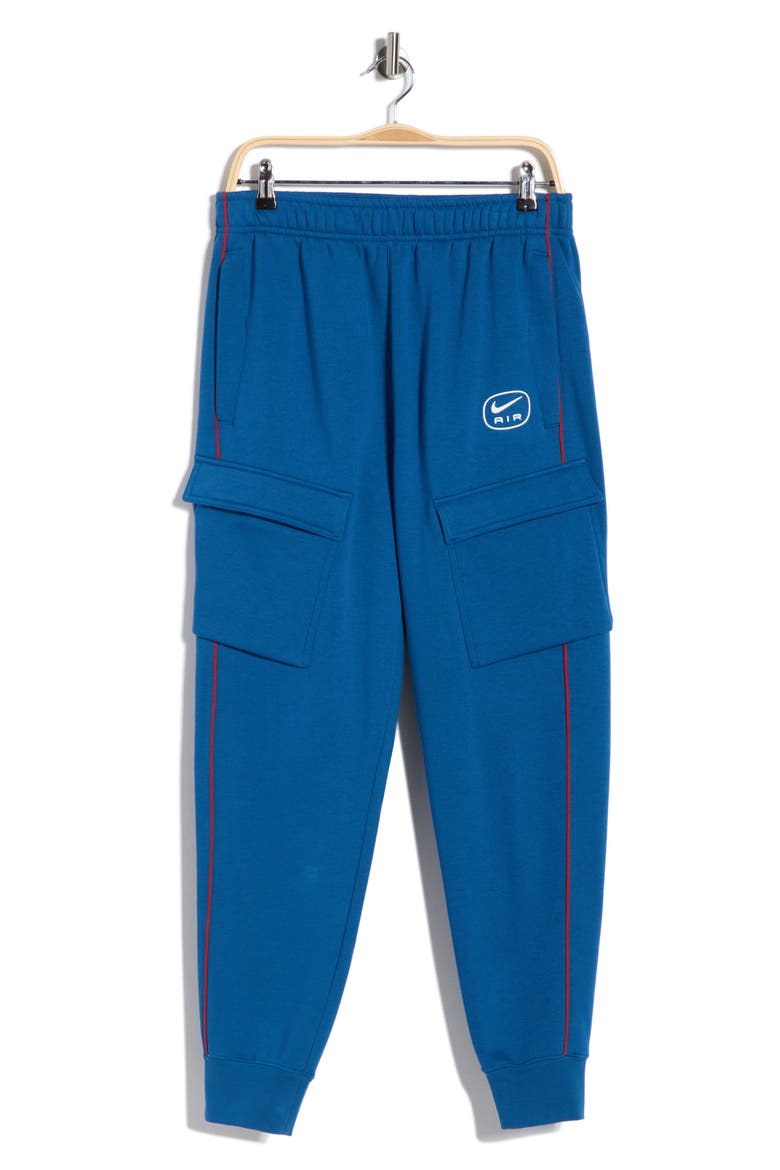 Air Fleece Cargo Sweatpants, Alternate, color, COURT BLUE/ TEAM CRIMSON