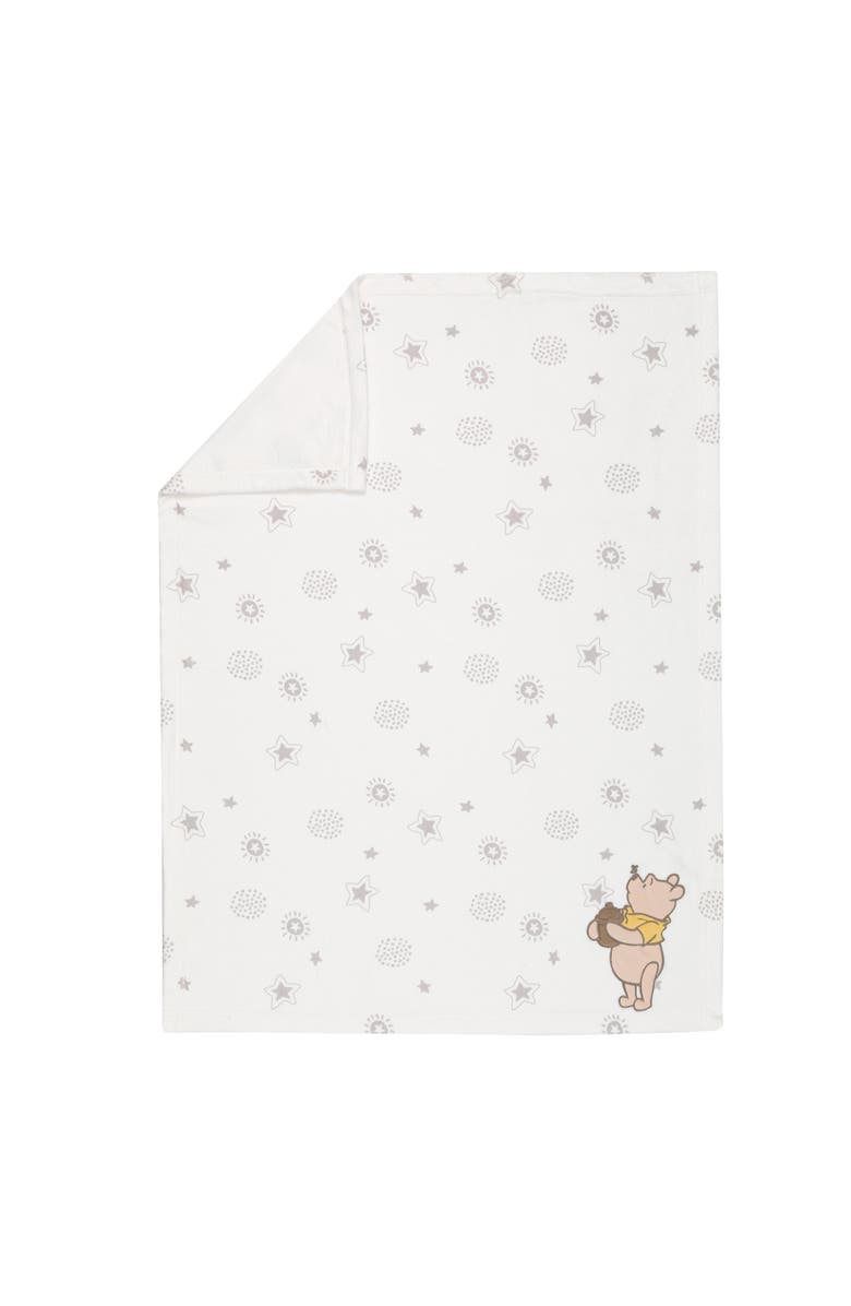 Lambs & Ivy Disney Baby WINNIE THE POOH Fleece Appliqued Baby Blanket, Alternate, color, Cream