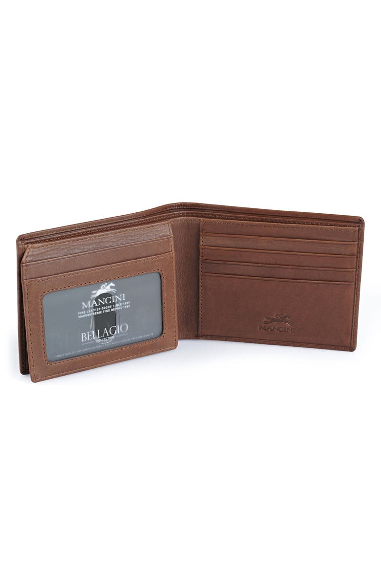 Mancini RFID Bifold Wallet, Alternate, color, Brown