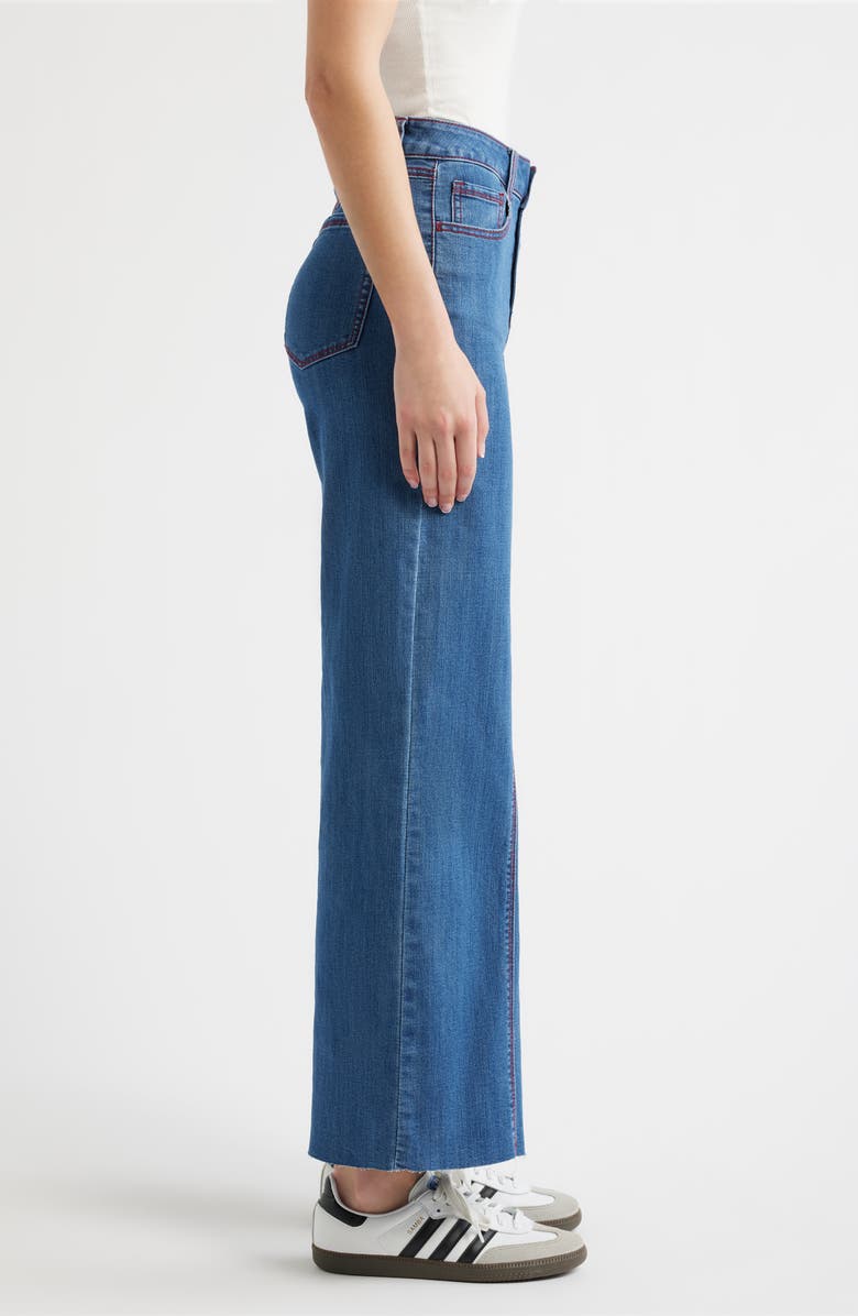 1822 Denim Seamed Raw Hem Wide Leg Jeans, Alternate, color, Iman