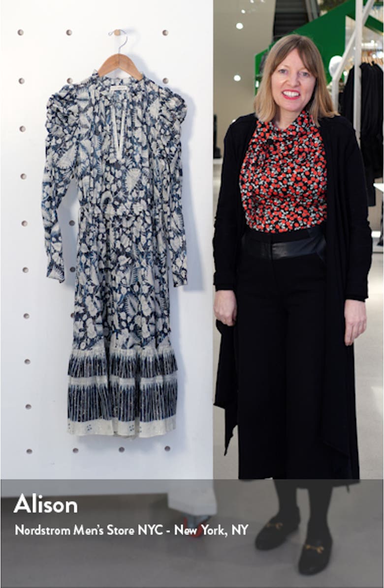 Nadia Floral Long Sleeve Midi Dress, sales video thumbnail