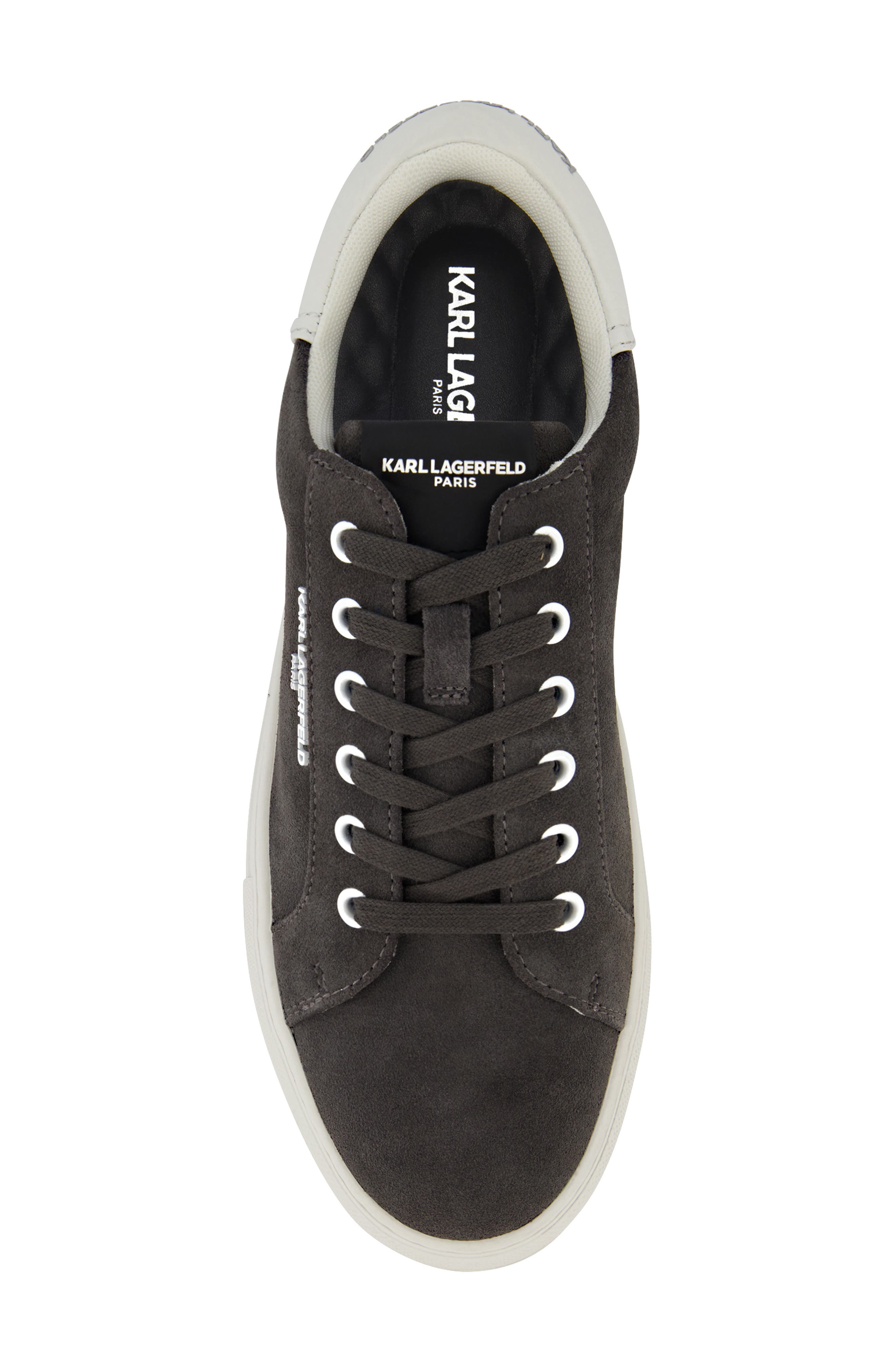 KARL LAGERFELD PARIS Plain Toe Suede Sneaker, Alternate, color, 