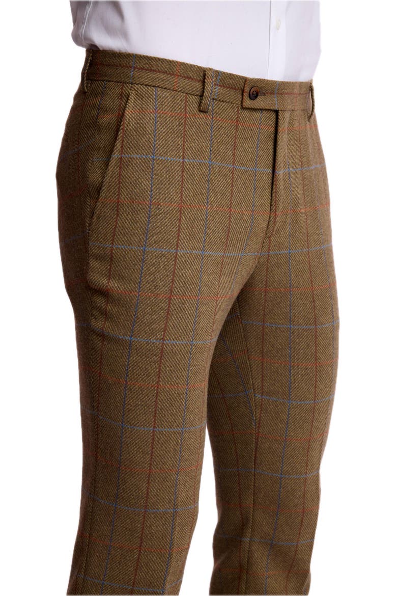 Slim Downing Herringbone Windowpane Pants, Alternate, color, ARMY HERRINGBONE WINDOWPANE